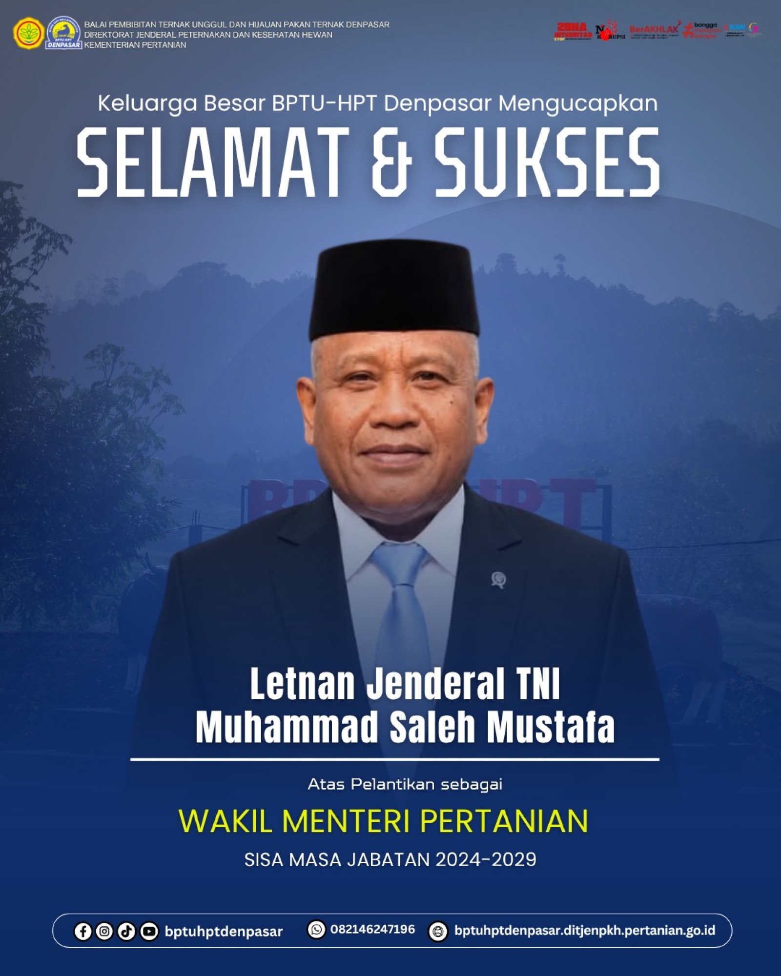 Selamat dan Sukses Wakil Menteri Pertanian Masa Jabatan 2024-2029